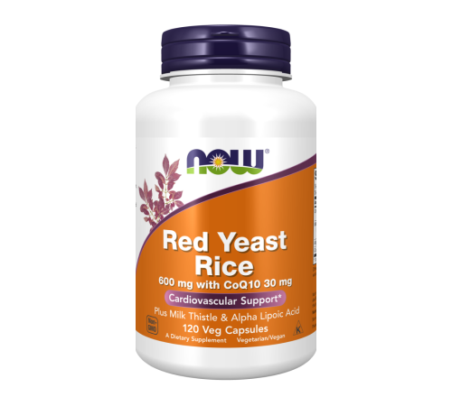 Красный дрожжевой рис, Red Yeast Rice with CoQ10, Now Foods, 120 капсул