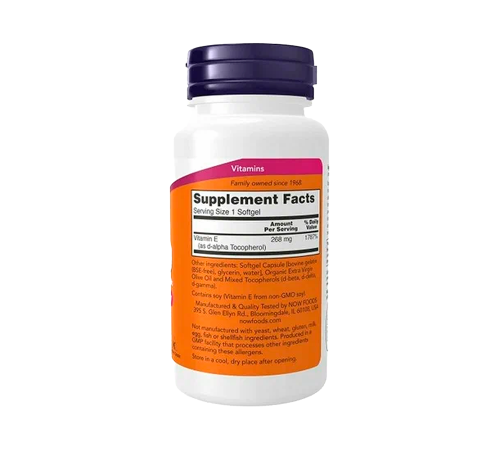 Витамин Е, Vitamin E-400 DA, Now Foods, 100 капсул