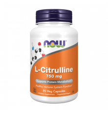 Л-цитруллин 750 мг, L-Citrulline 750 mg, Now Foods, 90 вегетарианских капсул