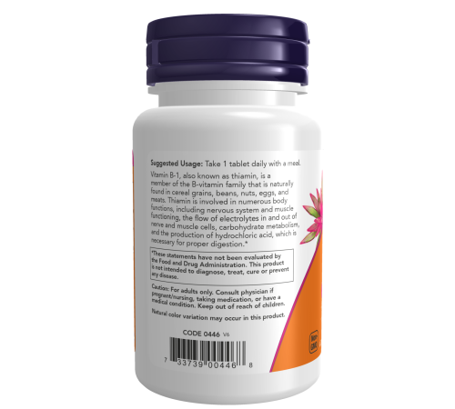 Тиамин, Vitamin B-1, Now Foods, 100 таблеток