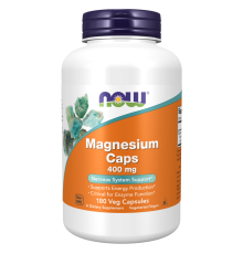 Магний 400 мг, Magnesium caps 400 mg, Now Foods, 180 капсул