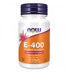 Витамин E со смешанными токоферолами, Vitamin E-400, Now Foods, 50 капсул