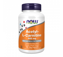 Ацетил-L-карнитин, Acetyl-L-Carnitine 500 mg, Now Foods, 100 капсул