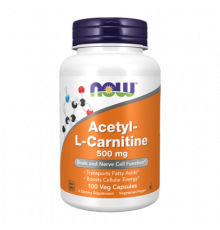 Ацетил-L-карнитин, Acetyl-L-Carnitine 500 mg, Now Foods, 100 капсул