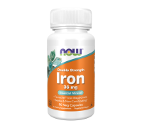 Железо, Double Strength Iron, Now Foods, 90 капсул