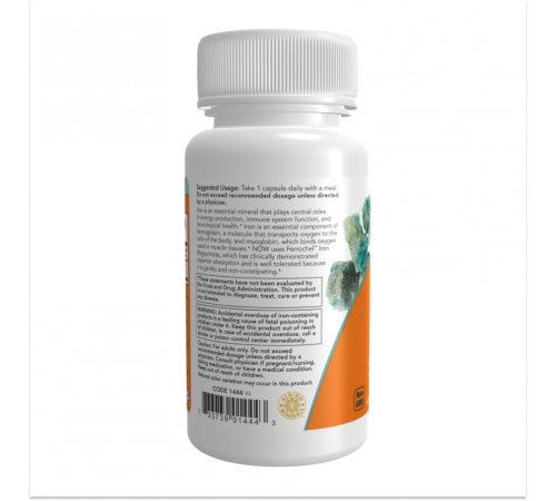 Железо 36 мг, Double Strength Iron 36 mg, Now Foods, 90 капсул