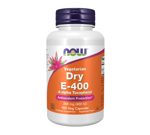 Витамин Е-400, Vegetarian Dry E-400, Now Foods, 100 вегетарианских капсул
