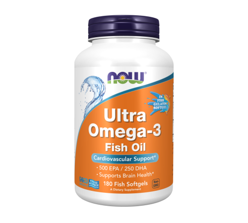 Ультра омега-3, Ultra Omega-3, Now Foods, 180 желатиновых капсул