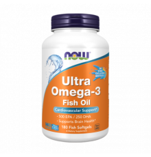 Ультра омега-3, Ultra Omega-3, Now Foods, 180 желатиновых капсул