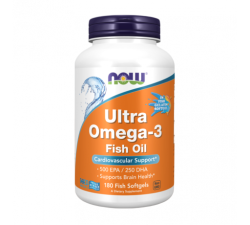 Ультра омега-3, Ultra Omega-3, Now Foods, 180 желатиновых капсул