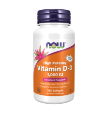 Витамин Д-3 1000 МЕ, Vitamin D-3 1000 IU, Now Foods, 360 капсул