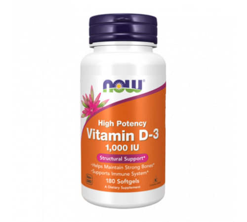 Витамин Д-3, Vitamin D-3, Now Foods, 180 капсул