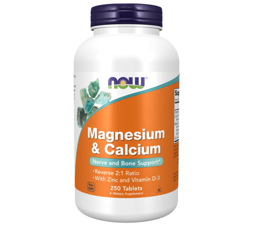 Кальций и магний, Calcium & Magnesium, Now Foods, 250 таблеток