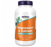 Кальций и магний, Calcium & Magnesium, Now Foods, 250 таблеток
