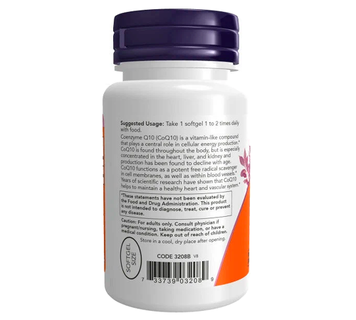 Коэнзим Q10 100 мг, Coenzyme Q10 100 mg, Now Foods, 50 капсул