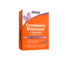Клюква, манноза и пробиотики, Cranberry Mannose + Probiotics Packets, Now Foods, 24 пакетика по 6 г