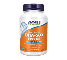 Рыбий жир двойного действия ДГК-500, Double Strength DHA-500 Fish Oil, NOW Foods, 90 капсул
