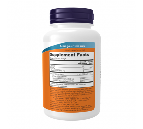 Рыбий жир двойного действия ДГК-500, Double Strength DHA-500 Fish Oil, NOW Foods, 90 капсул