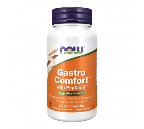 Добавка для поддержания слизистой желудка, Gastro Comfort with PepZinGI, Now Foods, 60 капсул