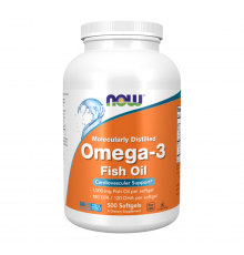 Омега-3, Omega-3, Now Foods, 500 капсул