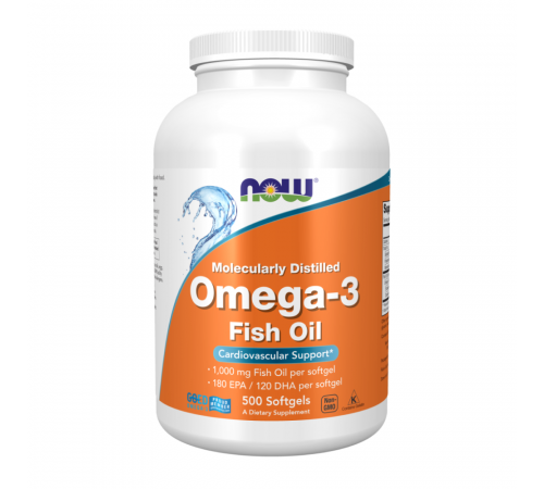 Омега-3, Omega-3, Now Foods, 500 капсул