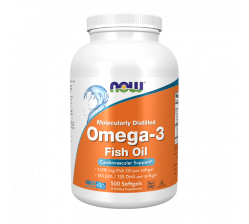 Омега-3, Omega-3, Now Foods, 500 капсул