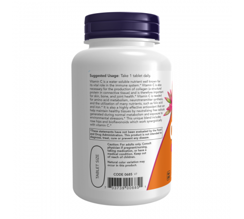 Витамин С с шиповником и биофлавоноидами,C-1000 mg, Now Foods, 100 таблеток