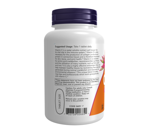 Витамин С с шиповником и биофлавоноидами,C-1000 mg, Now Foods, 250 таблеток