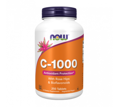 Витамин С с шиповником и биофлавоноидами, Vitamin C, Now Foods, 250 таблеток