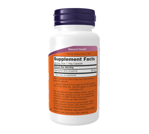 Коэнзим Q10, CoQ10 30 mg, Now Foods, 120 вегетарианских капсул