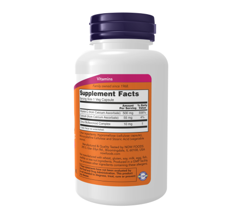 Витамин C-500, C-500, Now Foods, 100 вегетарианских капсул
