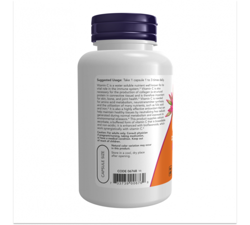 Витамин C-500, C-500, Now Foods, 100 вегетарианских капсул