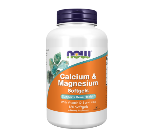 Кальций с магнием, Calcium & Magnesium, Now Foods, 120 желатиновых капсул