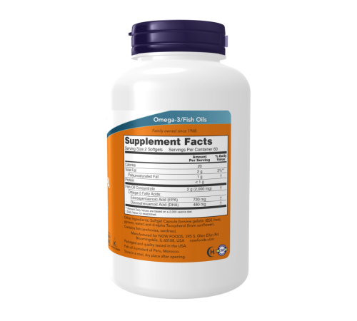 Супер Омега ЭПК, Super Omega EPA Fish Oil, Now Foods, 240 желатиновых капсул