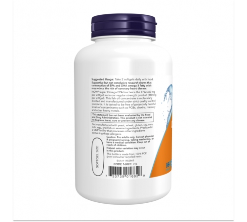 Супер Омега ЭПК, Super Omega EPA Fish Oil, Now Foods, 240 желатиновых капсул