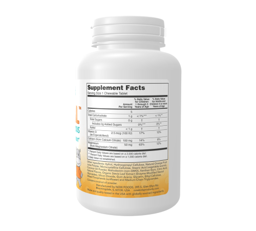 Кальций для детей, Kid Cal, Now Foods, 100 жевательных таблеток