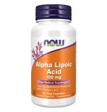 Альфа-Липоевая Кислота 100мг, Alpha Lipoic Acid, Now Foods, 60 вегетарианских капсул