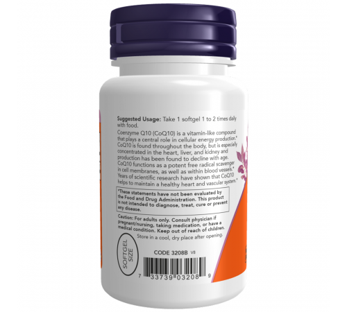 Коэнзим 100мг, CoQ10 100 мг, Now Foods, 90 мягких капсул
