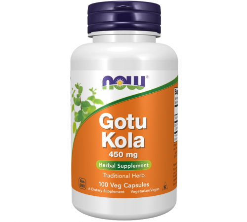 Готу кола 450 мг, Gotu Kola Now Foods, 100 вегетарианских капсул