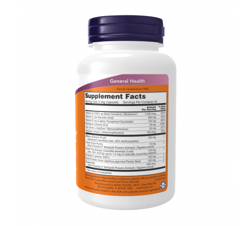 Добавка для здоровья глаз, Ocu Support, Now Foods, 120 вегетерианских капсул