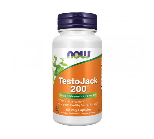 Добавка для мужского здоровья, TestoJack 200, Now Foods, 60 вегетарианских капсул