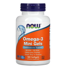 Омега-3 жирные кислоты, NOW Omega-3 Mini Gels, 180 капсул