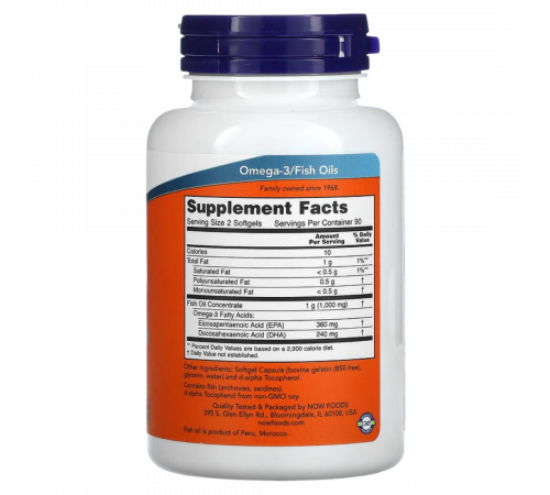 Омега-3 жирные кислоты, NOW Omega-3 Mini Gels, 180 капсул