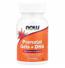 Пренатальный комплекс витаминов NOW Foods Prenatal Gels + DHA, 90 капсул