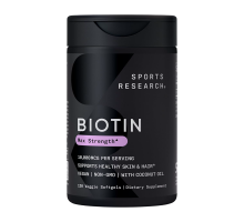 Биотин 10000 мкг, Biotin 10000 mcg, Sports Research, 120 капсул