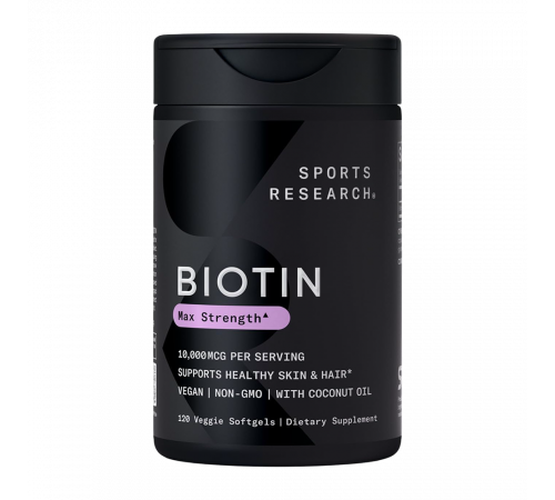 Биотин 10000 мкг, Biotin 10000 mcg, Sports Research, 120 капсул