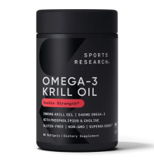 Масло антарктического криля SUPERBA с астаксантином 1000 мг, Antarctic krill oil SUPERBA 1000 mg, Sports Research, 60 капсул