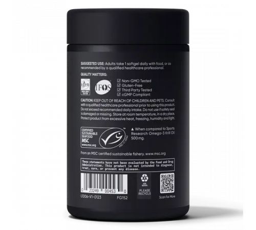 Масло антарктического криля SUPERBA с астаксантином 1000 мг, Antarctic krill oil SUPERBA 1000 mg, Sports Research, 60 капсул