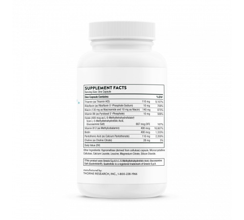 Базовый комплекс Витамина B, Basic B Complex, Thorne Research, 60 капсул