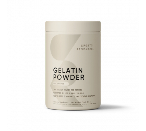 Коллаген Говяжий желатин, Gelatin Powder, Sports Research, 454 г (16 oz)